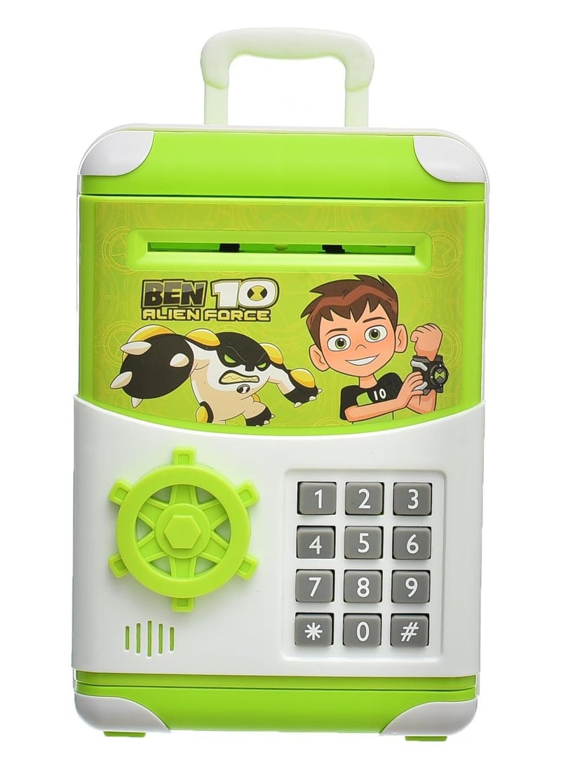 Money Bank for Kids Boys Girls Electronic, Money Bank with Password Lock Cash Coin Auto Scroll Saving Box, Mini ATM Coin Bank for Children Best Birthday Gifts (BEN 1O)