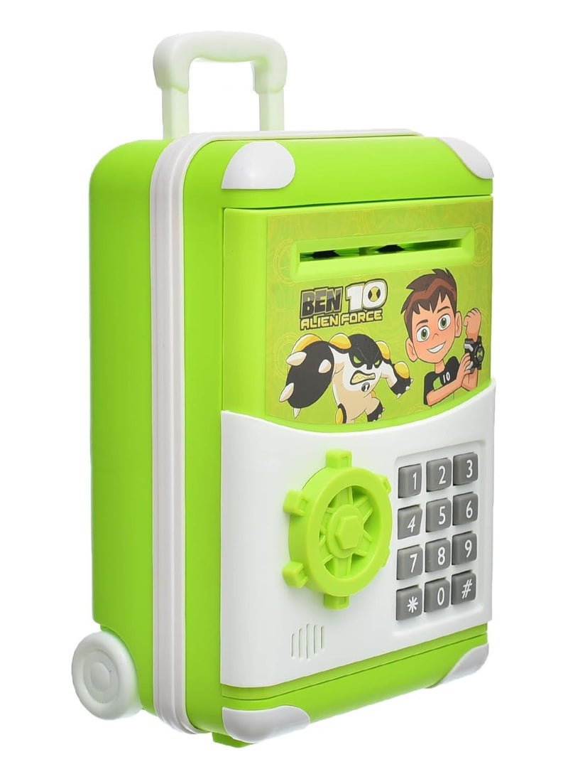 Money Bank for Kids Boys Girls Electronic, Money Bank with Password Lock Cash Coin Auto Scroll Saving Box, Mini ATM Coin Bank for Children Best Birthday Gifts (BEN 1O)