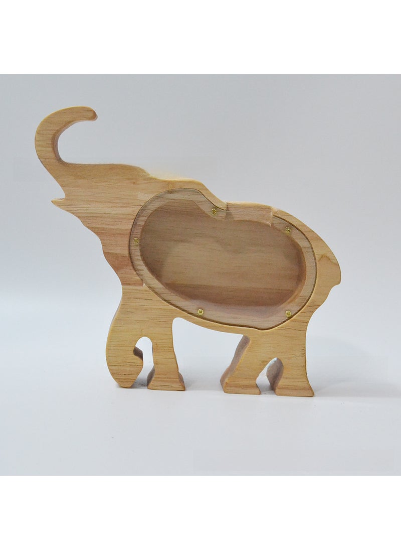 Wooden Animal Alphabet Piggy Bank for Kids Elephant