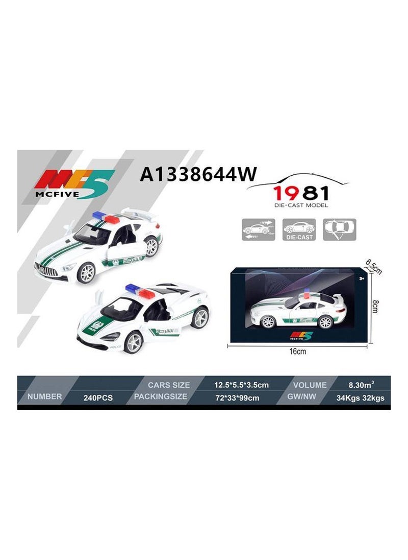 Die-Cast Model Car Set 1:36 Scale Dubai Police Cars with Openable Doors and Lightbar   Bulk Pack  High-Quality MC Five