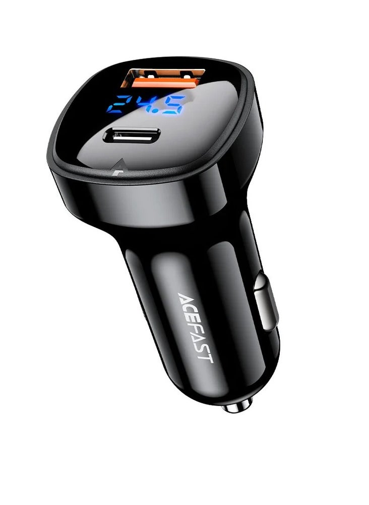 ACEFAST B4 Digital Display USB-C+USB-A Dual Port Car Charger 66W