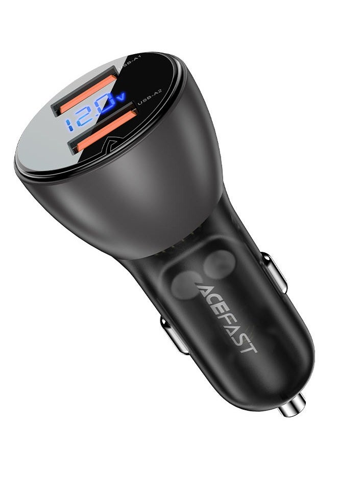 Acefast B7 45W A+USB-A Dual-Port Metal Car Charger with Digital Display