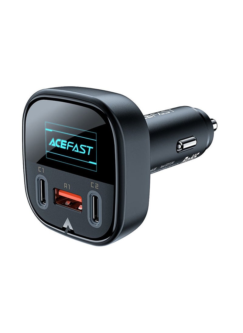 Acefast B5 101W 2C+A Metal Car Charger With OLED Smart Display  Black