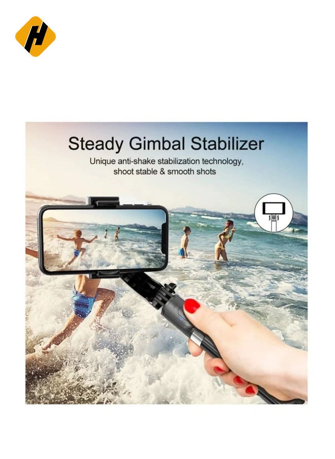 Selfie Stick Gimbal Stabilizer,  360° Rotation Tripod with Wireless Remote, Portable Phone Holder, Auto Balance 1-Axis Gimbal for Smartphones Tiktok Vlog Youtuber Live Video Record