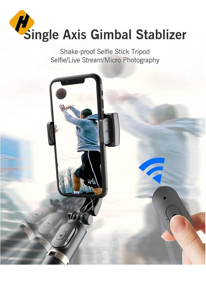 selfie stick tripod Extendable Wireless BT Selfie Stick Handheld Gimbal Stabilizer Tripod with Detachable Remote Control for Selfie Full Body Shot Vlog Group Photo (ELT-069)