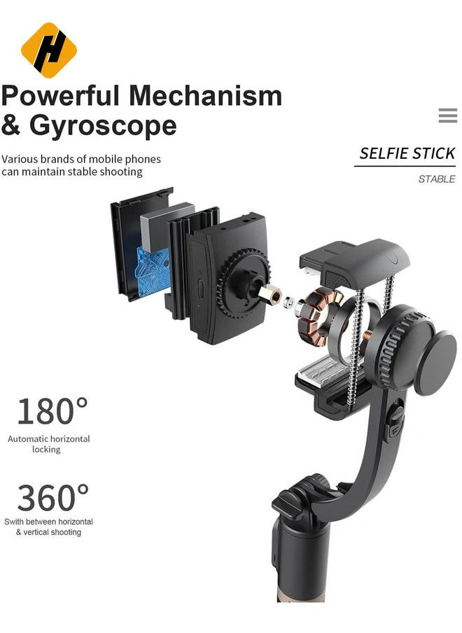 selfie stick tripod Extendable Wireless BT Selfie Stick Handheld Gimbal Stabilizer Tripod with Detachable Remote Control for Selfie Full Body Shot Vlog Group Photo (ELT-069)