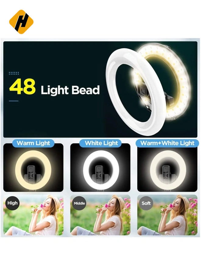 Selfie Ring Light Tripod Bluetooth Selfie Stick Cell Phone Holder LED Selfie Light Stand for Live Stream Photography