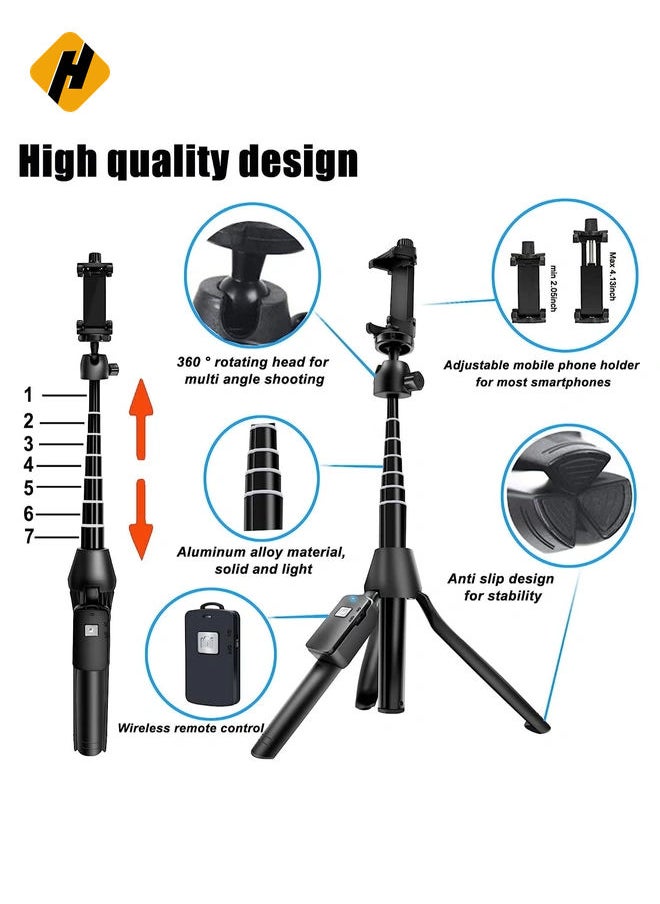 Selfie Stick, 40 inch Extendable Selfie Stick Tripod,Phone Tripod with Wireless Remote Shutter Compatible with iPhone 12 11 pro Xs Max Xr X 8Plus 7