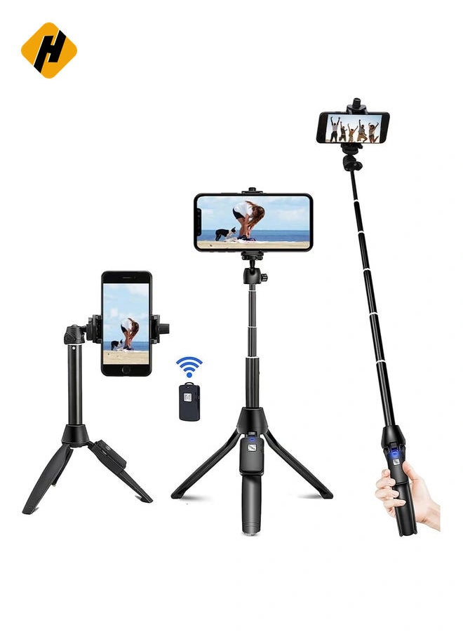 Selfie Stick, 40 inch Extendable Selfie Stick Tripod,Phone Tripod with Wireless Remote Shutter Compatible with iPhone 12 11 pro Xs Max Xr X 8Plus 7