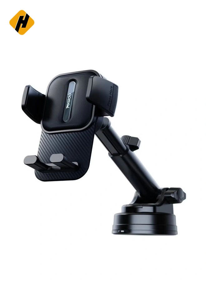 Yesido C174 Suction Cup Type Telescopic Car Phone Holder (Black)