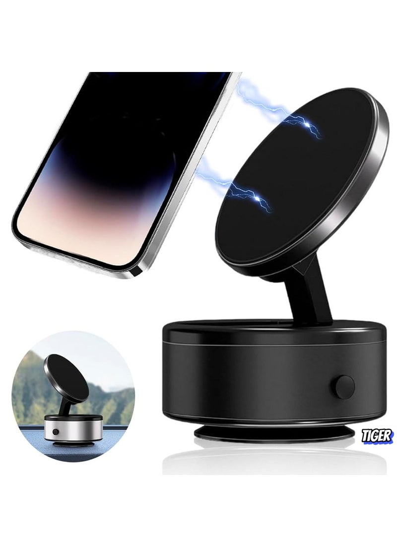 360° Rotatable Car Magnetic Phone Holder, Electric Magnetic Suction Car Phone Mount, Universal Magnetic Car Mount Ultra (Black) – Strong Grip, Easy Installation, Compatible with All Smartphones