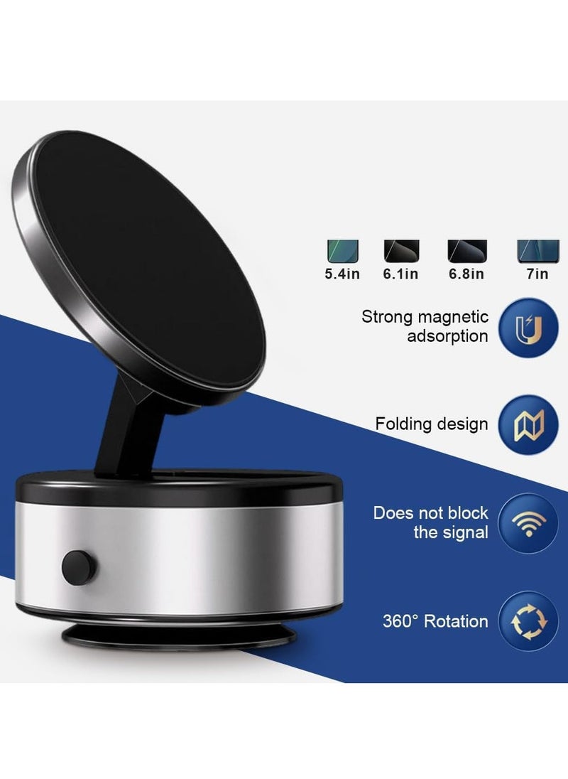 360° Rotatable Car Magnetic Phone Holder (2PCS - C), Electric Magnetic Suction Car Phone Mount, Universal Magnetic Car Mount Ultra – Strong Grip, Easy Installation, Compatible with All Smartphones