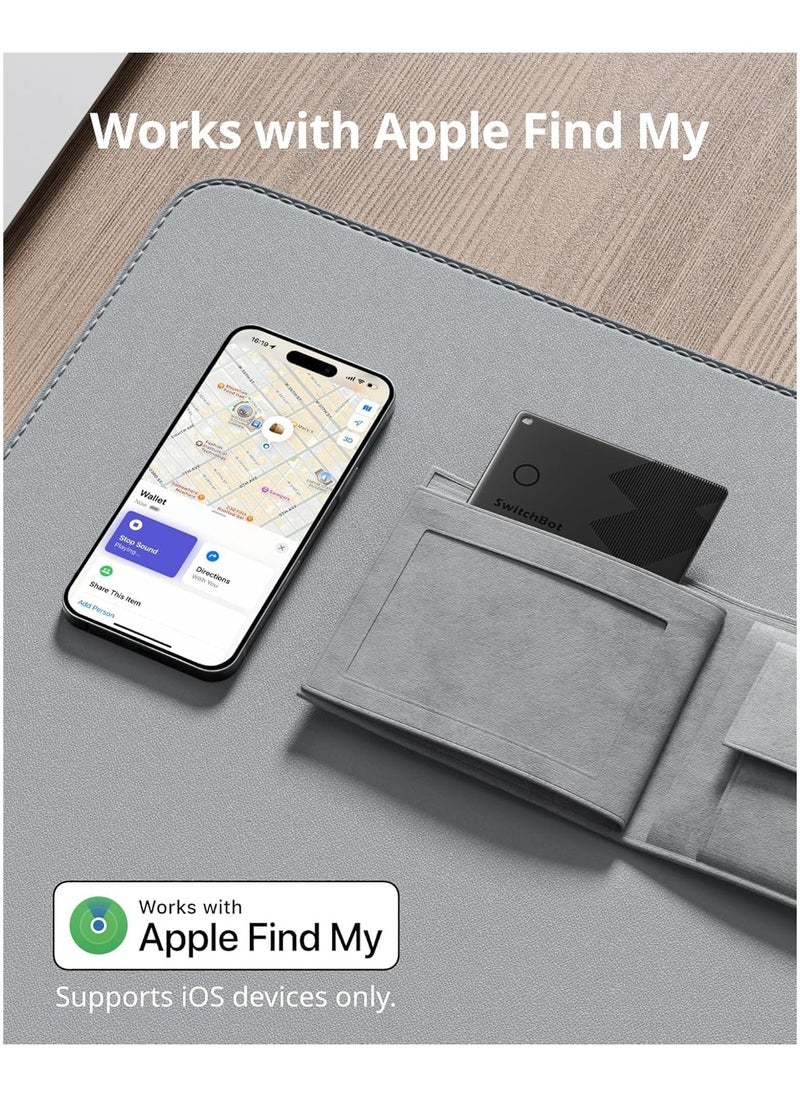 Wallet Finder Card, Bluetooth Tracker, Item Locator Key Finder for Keys, Phones, Luggage, Works with Apple Find My (iOS Only), Up to 3-Year Battery Life, Water Resistant