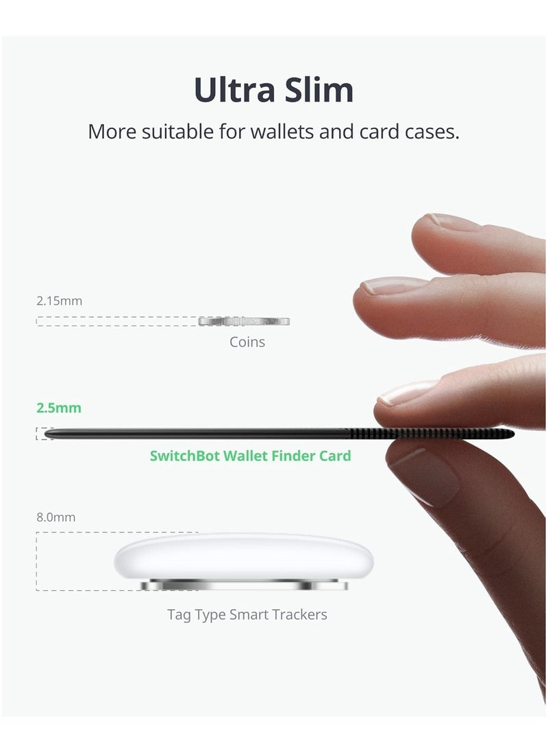 Wallet Finder Card, Bluetooth Tracker, Item Locator Key Finder for Keys, Phones, Luggage, Works with Apple Find My (iOS Only), Up to 3-Year Battery Life, Water Resistant