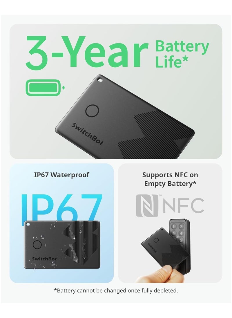 Wallet Finder Card, Bluetooth Tracker, Item Locator Key Finder for Keys, Phones, Luggage, Works with Apple Find My (iOS Only), Up to 3-Year Battery Life, Water Resistant