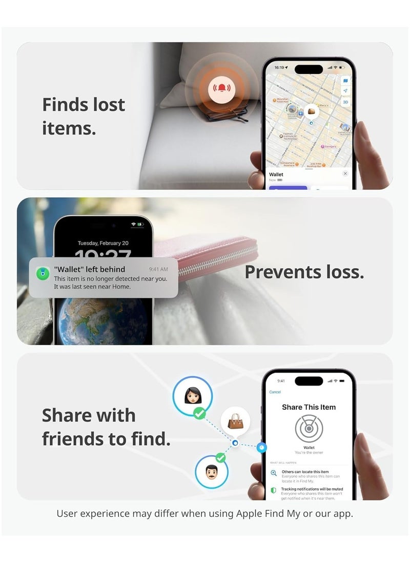 Wallet Finder Card, Bluetooth Tracker, Item Locator Key Finder for Keys, Phones, Luggage, Works with Apple Find My (iOS Only), Up to 3-Year Battery Life, Water Resistant