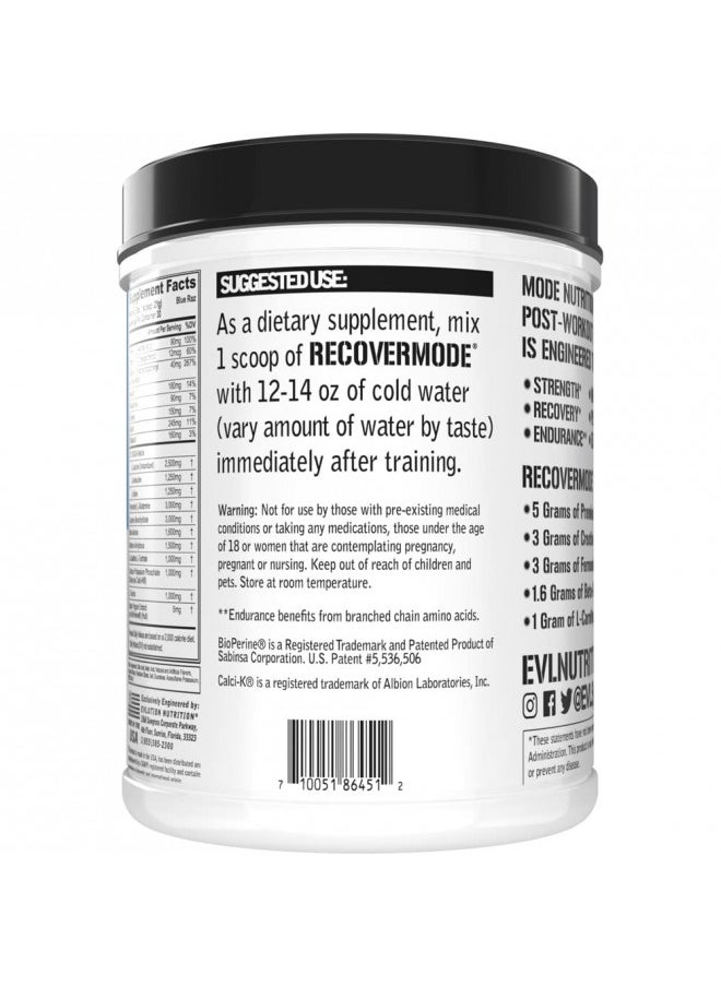 Evlution Nutrition Recover Mode- Complete Post Workout with BCAAs, Immunity Support, Vitamin C, D & E, Electrolytes, Hydration, Creatine, Glutamine, Beta-Alanine, L-Carnitine, 30 Serve, Blue Raz