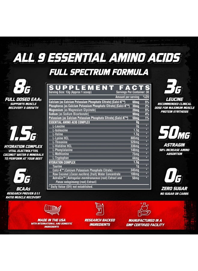 Nutrex Research EAA Hydration | EAAs + BCAA Powder | Muscle Recovery, Strength, Muscle Building, Endurance | 8G Essential Amino Acids + Electrolytes | Strawberry Watermelon 30 Serving