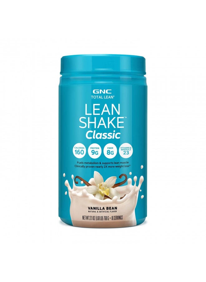 GNC Total Lean | Lean Shake Classic | Fuels Metabolism & Supports Lean Muscle | Vanilla Bean | 16 Servings