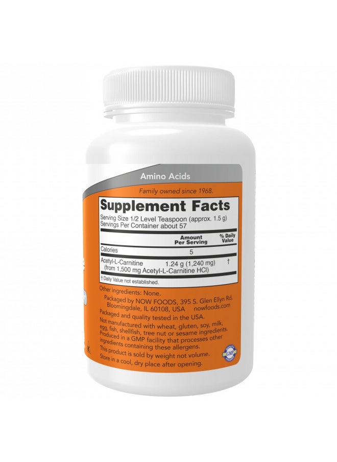 NOW Supplements, ALC (Acetyl-L-Carnitine) Powder, Brain and Nerve Cell Function*, 3-Ounce