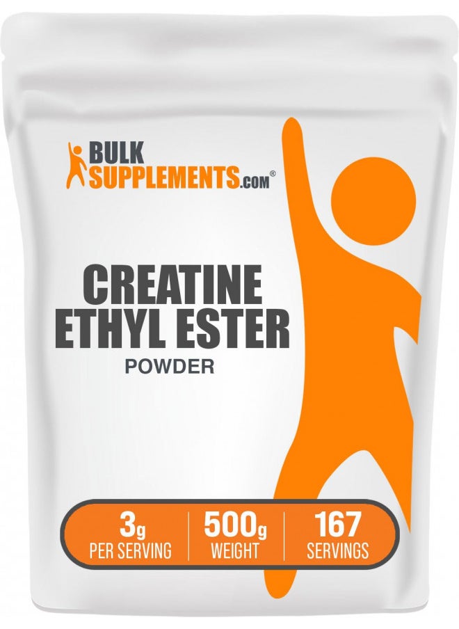 BulkSupplements.com Creatine Ethyl Ester HCl Powder - Creatine Supplement, Creatine Ethyl Ester Powder - Unflavored & Gluten Free, 3g per Serving, 500g (1.1 lbs) (Pack of 1)