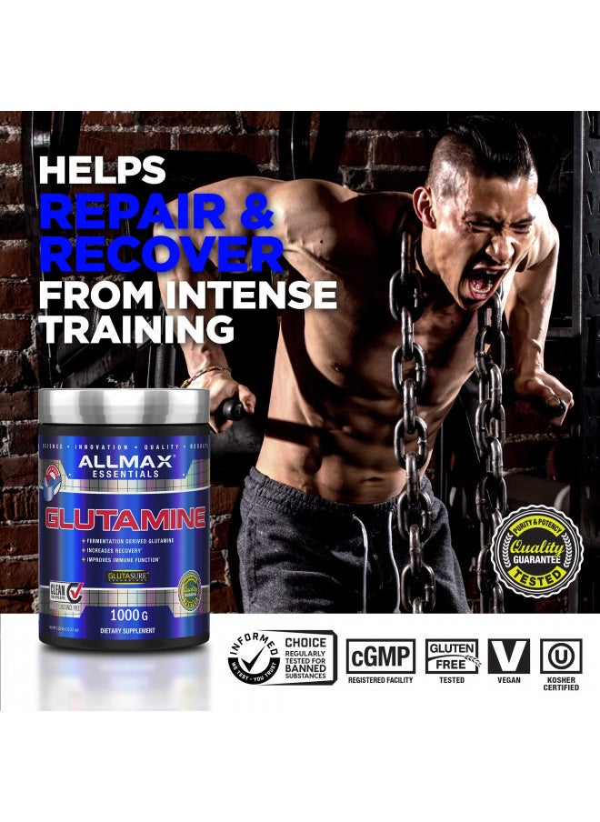 ALLMAX Nutrition L - Glutamine Powder, Muscle Recovery Formula, Gluten Free, Vegan, 400 Grams