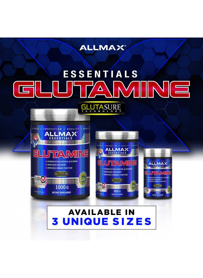 ALLMAX Nutrition L - Glutamine Powder, Muscle Recovery Formula, Gluten Free, Vegan, 400 Grams