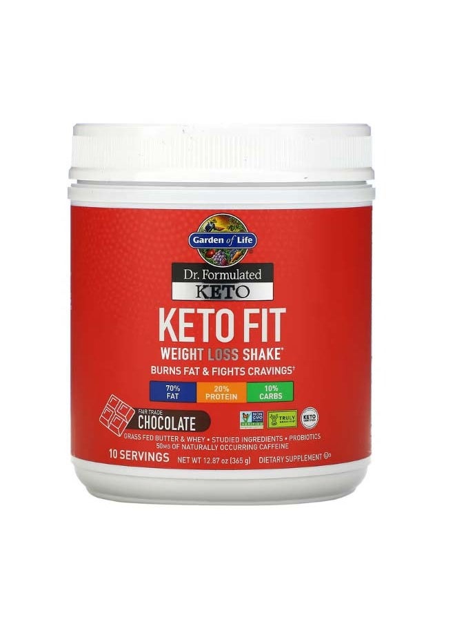 Dr. Formulated Keto Fit Weight Loss Shake Chocolate 12.87 oz 365 g