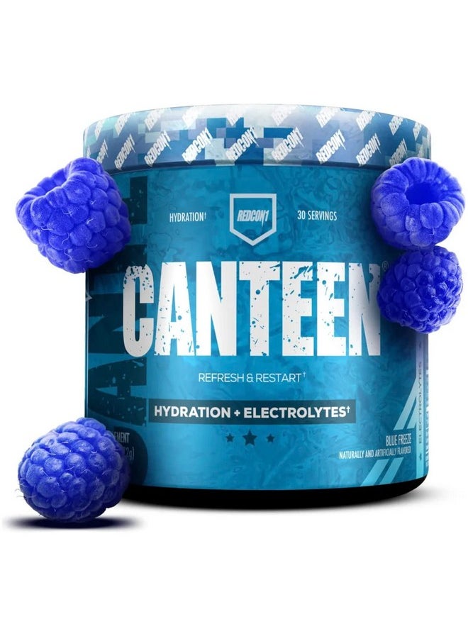 Canteen Hydration + Electrolytes Blue Freeze Electrolyte Drink Powder With B Vitamins + Minerals For Recovery Coconut Water Powder & Hyaluronic Acid For Hydration (30 Servings)