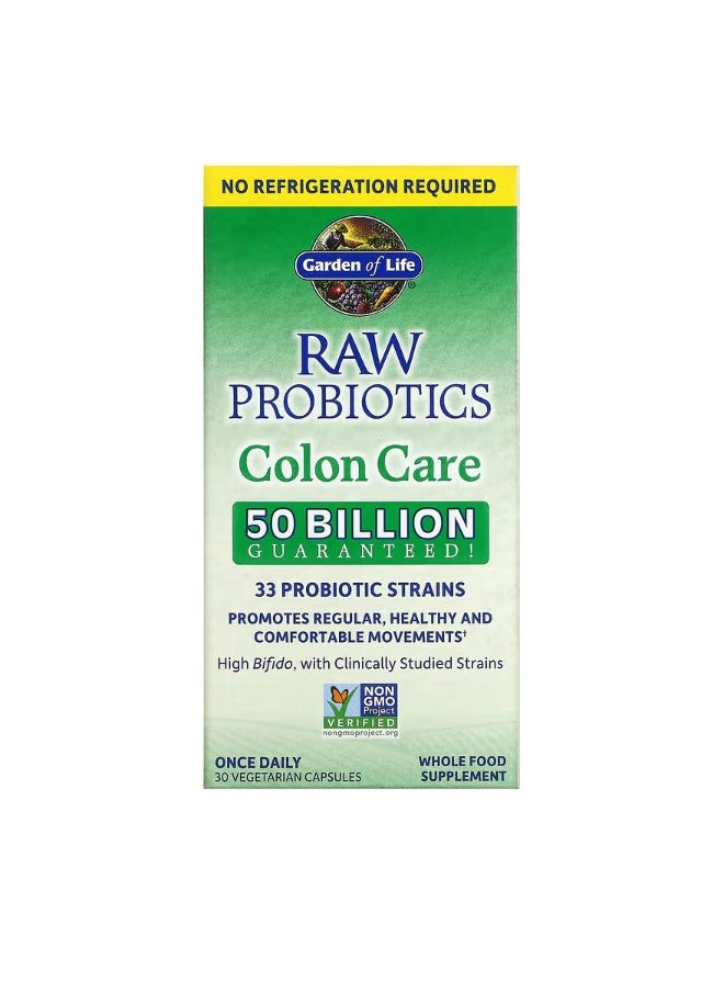 RAW Probiotics Colon Care 30 Vegetarian Capsules