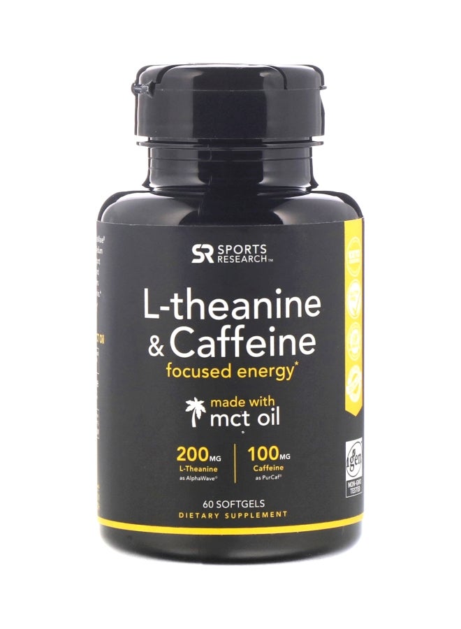 L-Theanine And Caffeine Dietary Supplement - 60 Softgels