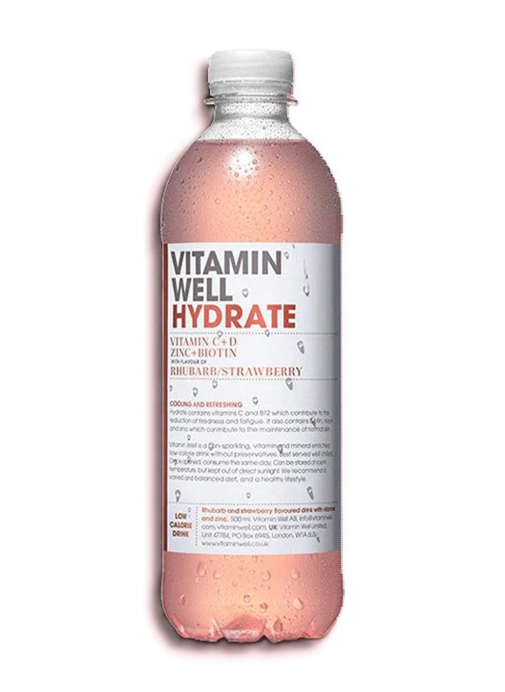 Vitamin Well Hydrate Rhubarb/Strawberry 500ml