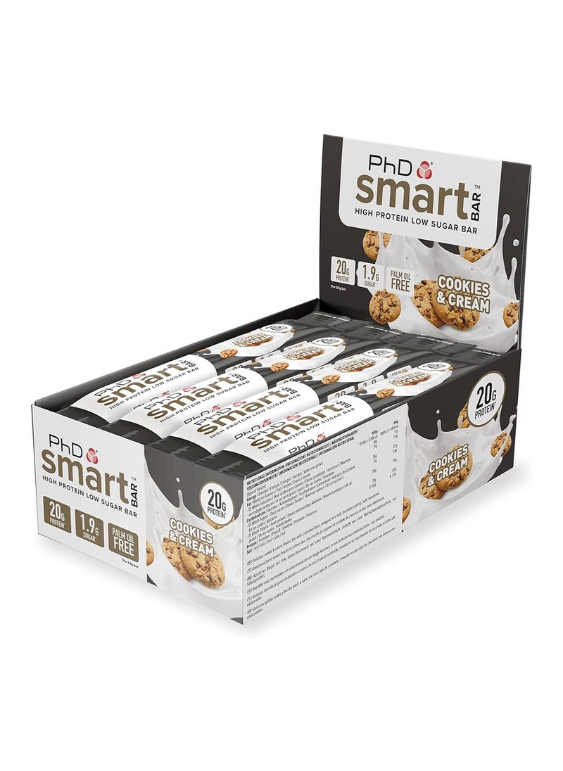 Smart Bar Cookies & Cream Pack Of 12 x 64g