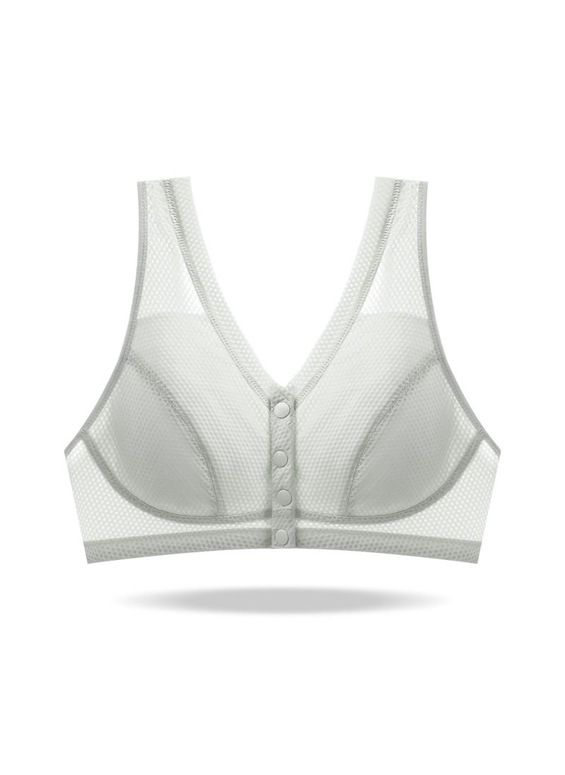 1 x 5 pcs Breathable Summer Vest Bra for Mature Women Mori Green