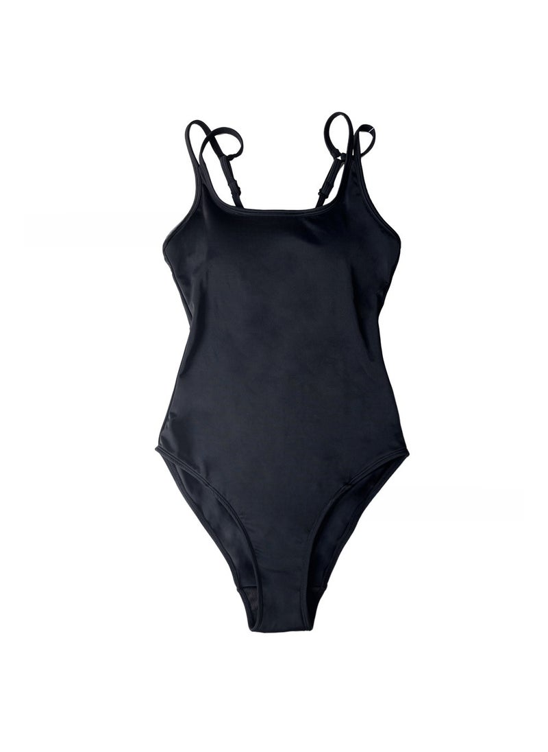 New European Style One-Piece Leakproof Swimsuit Black