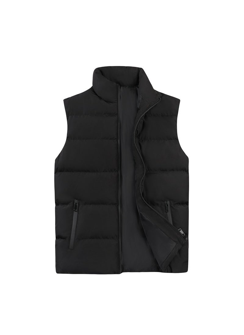 1 x 5 pcs New Mens Winter Puffer Vest Casual Loose Plus Size Black