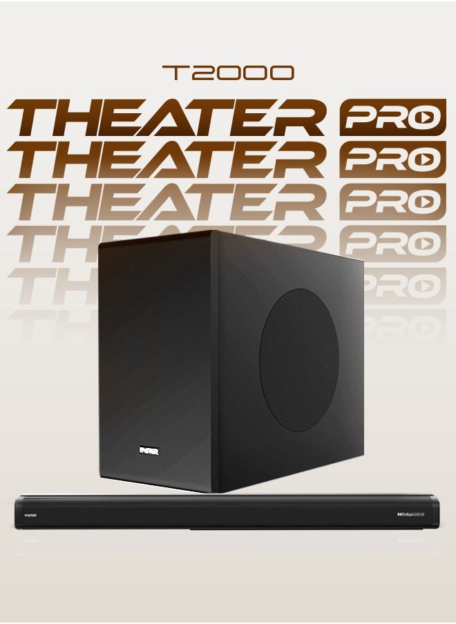 Faster Theater Pro T2000W Sound Bar Speaker-2.1CH Wireless Subwoofer Soundbar Dolby Audio Digital Plus- 5.0 Bluetooth Speaker 160W Audio Output- Home Theater Portable Speaker TV-ARC, PC, USB, AUX, OPT