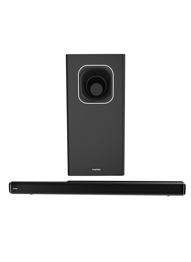 Faster Theater Pro T1000 Soundbar Portable Speaker- Smart Speaker 2.1CH Wired Subwoofer and Wireless Sound Bar- Home Theater 5.0 Bluetooth Speaker 120W Audio Output Power TV-ARC, PC, USB, BT, AUX, OPT