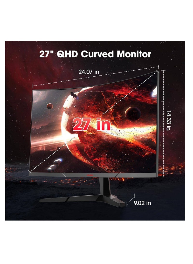 KOORUI 27E6QCA Gaming Curved Monitor, 27