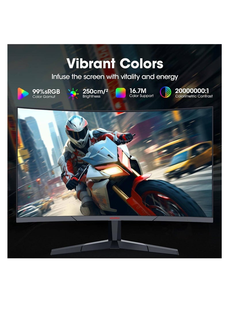 KOORUI 27E6CA Gaming Curved Monitor, 27