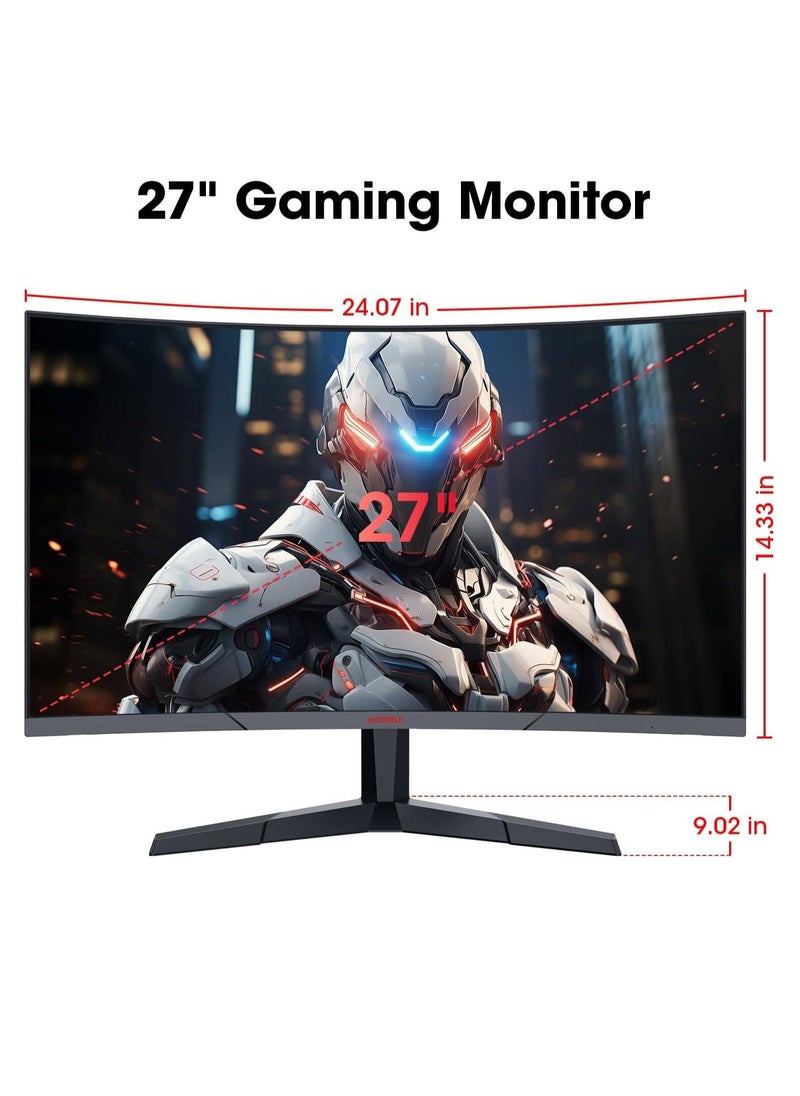 KOORUI 27E6CA Gaming Curved Monitor, 27