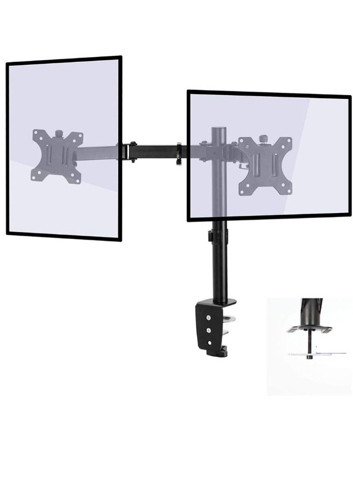 Dual LCD Monitor Desk Mount Stand – Heavy Duty, Fully Adjustable for 2 Screens Up to 27