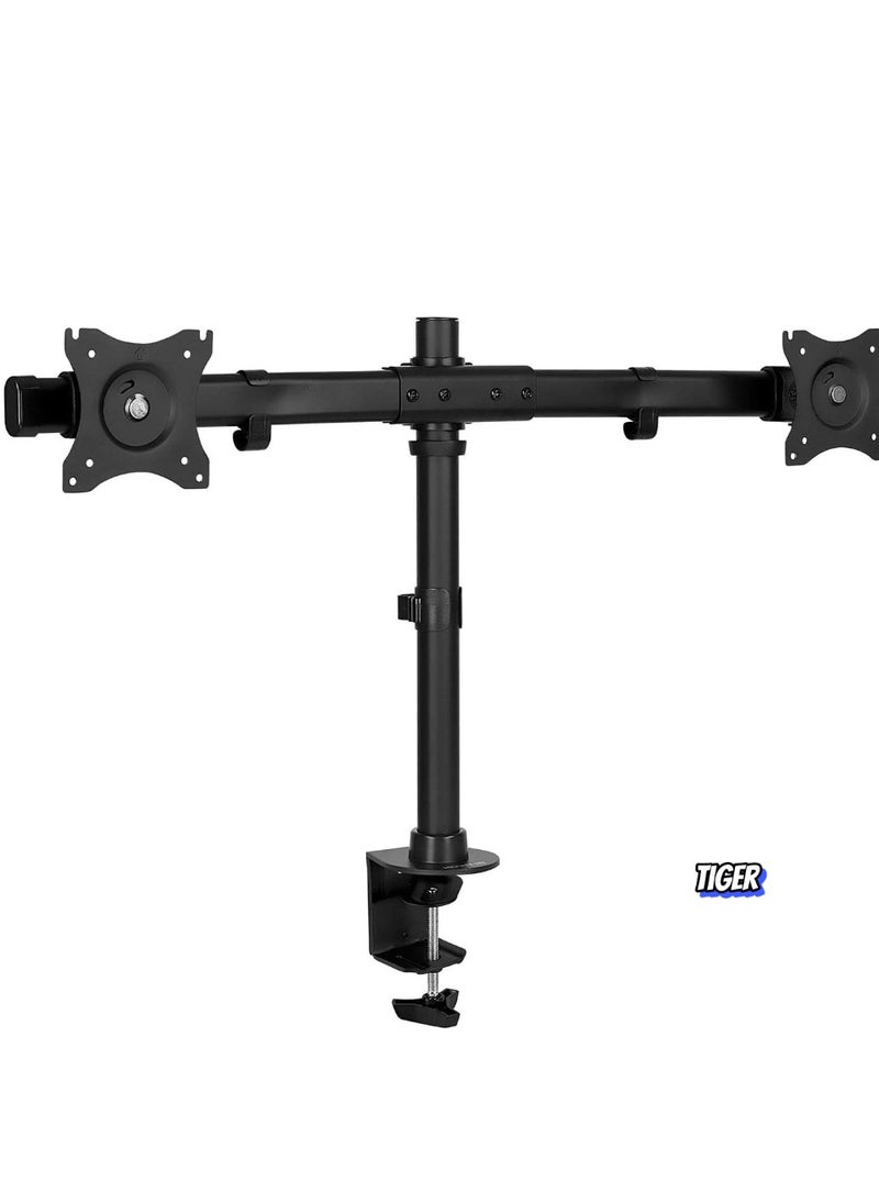 Dual Monitor Desk Mount Arm – Adjustable Computer Monitor Stand, VESA 75x75 & 100x100, 22 lb Load Capacity, Black (MI-2772) – Ergonomic Design, Space-Saving, Full Motion Adjustment for 13”-32” Screens