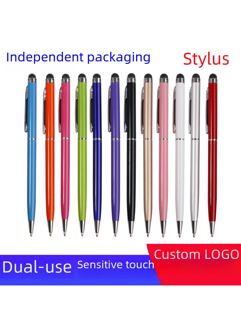 1 x 5 pcs Dual-use Stylus Capacitive Pen with Metal Body White