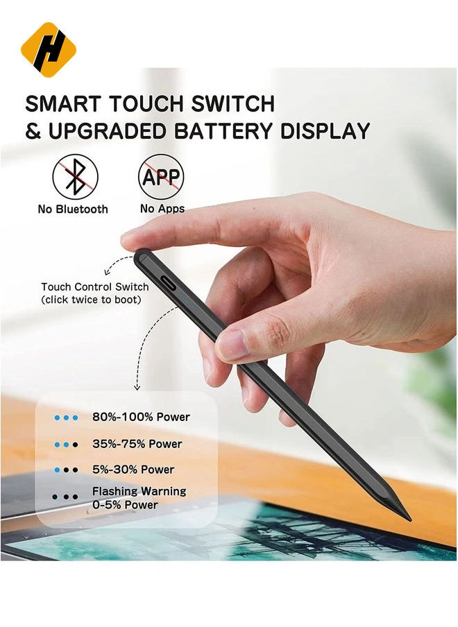 Precision Stylus Pen with Palm Rejection, Compatible with Apple iPad 6th to 8th Generation (2018-2020), Fine Tip, No Lag, High Sensitivity, Perfect for Writing, Drawing