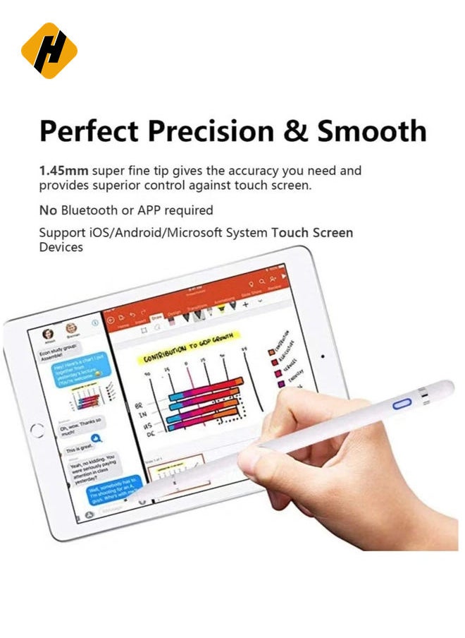 Active Stylus Digital Pen for Touch Screens,Compatible for iPhone 6/7/8/X/Xr iPad Samsung Phone &Tablets, for Drawing and Handwriting on Touch Screen Smartphones & Tablets (iOS/Android)