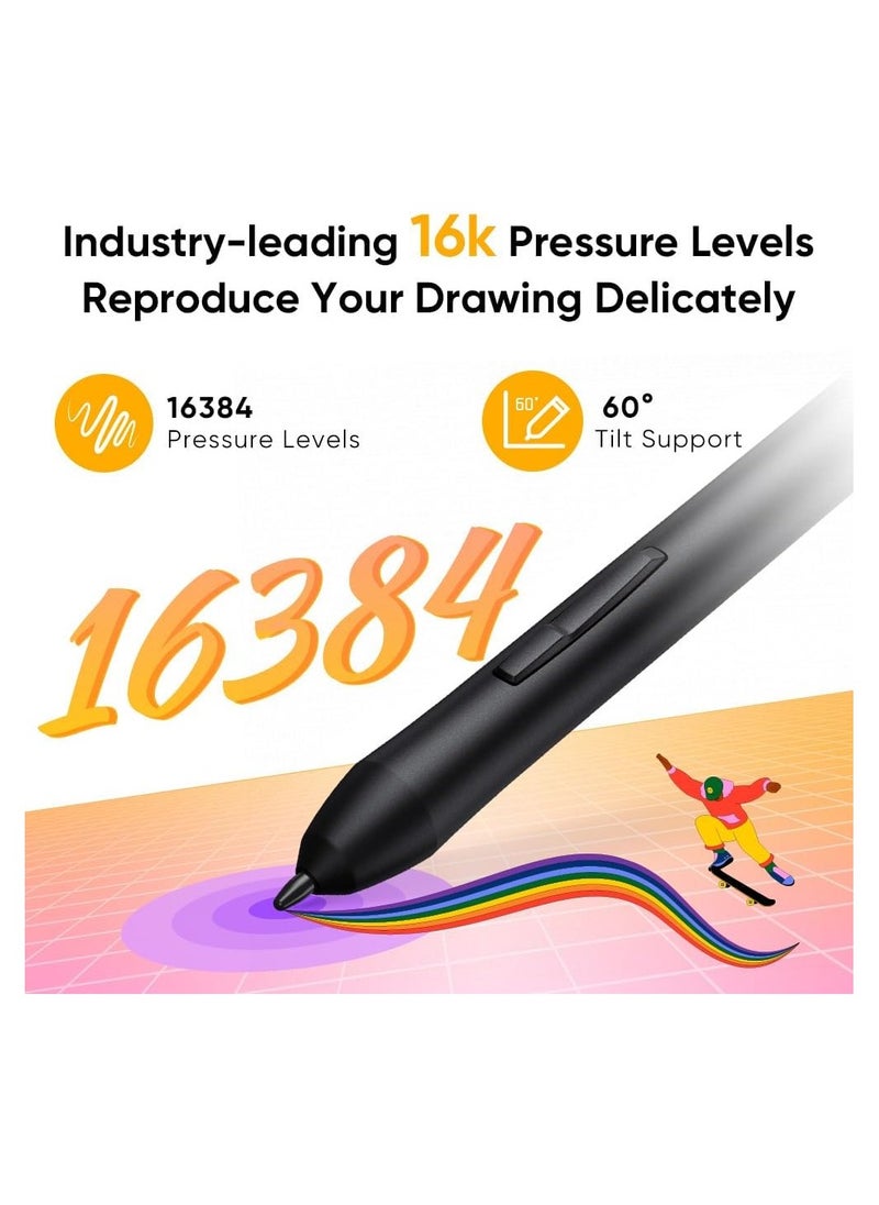 XP PEN Deco 640 Drawing Tablet 16,384 Pressure Levels Battery Free Stylus 6x4 Inch OSU Graphic Tablet