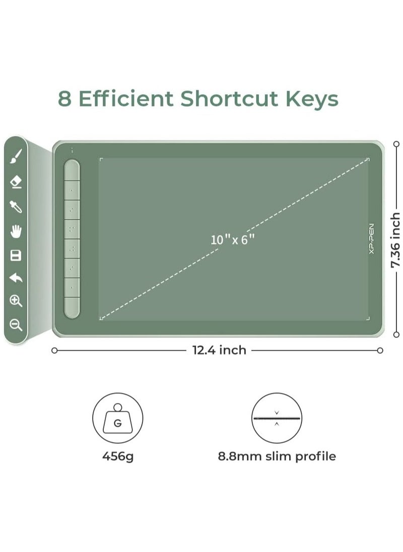 Deco LW Graphics Drawing Tablet 10x6 Inch Working Area Digital Pen Bluetooth Wireless Tablet with X3 Smart Chip Pen Tilt Function 8 Shortcut Keys