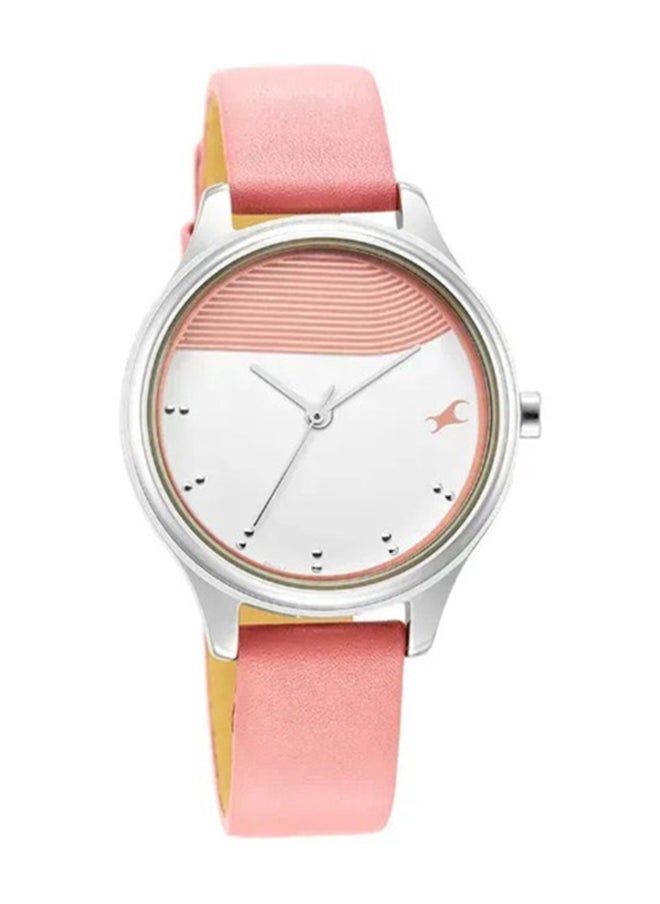 Fastrack Stunners Quartz Analog Watch for Girls With Pink Dial Leather Strap