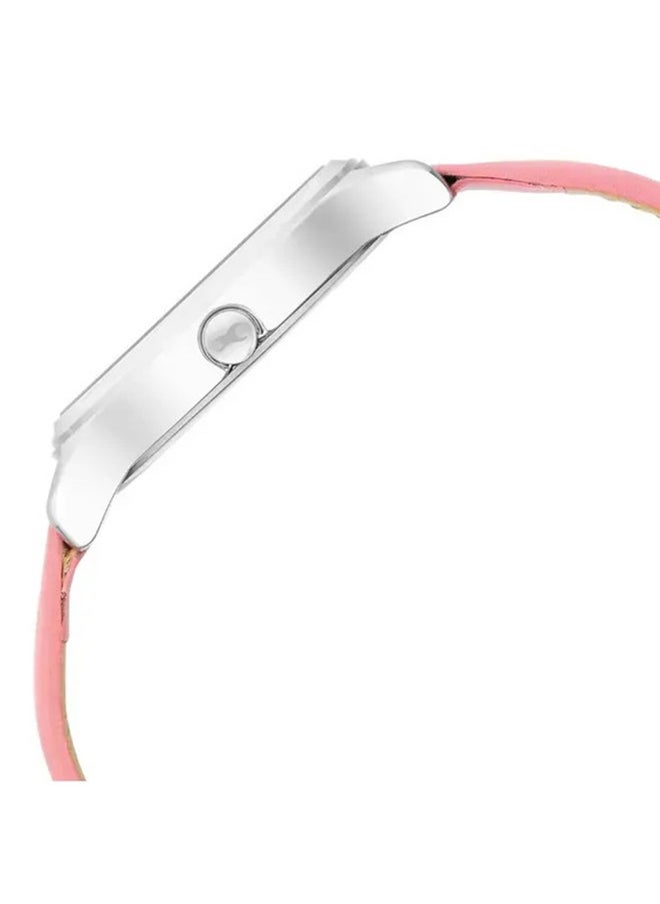 Fastrack Stunners Quartz Analog Watch for Girls With Pink Dial Leather Strap